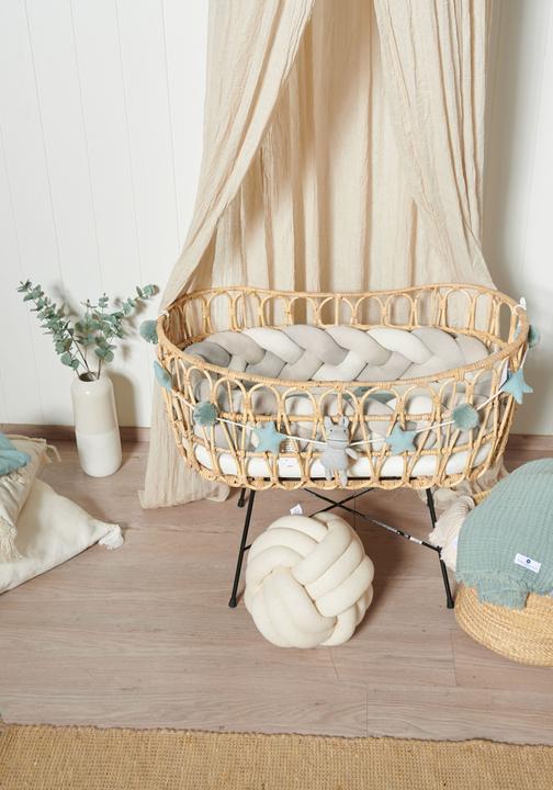 Produktbild nordic coast company Bettschlange geflochten Trio Beige Sand Natur