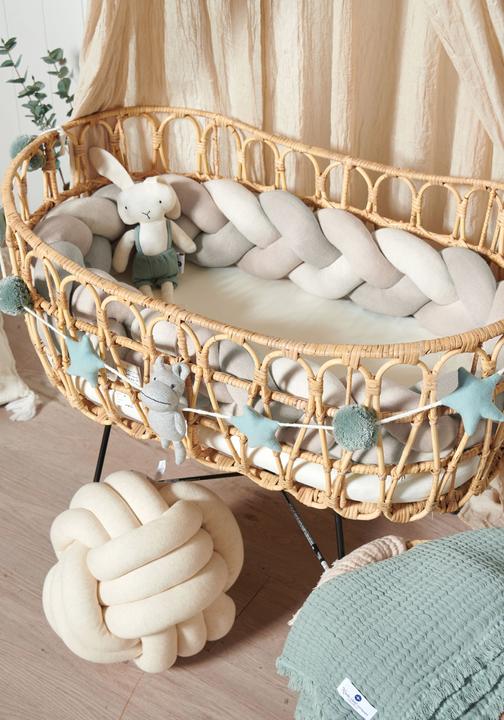 Produktbild nordic coast company Bettschlange geflochten Trio Beige Sand Natur