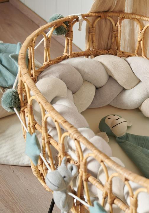 Produktbild nordic coast company Bettschlange geflochten Trio Beige Sand Natur