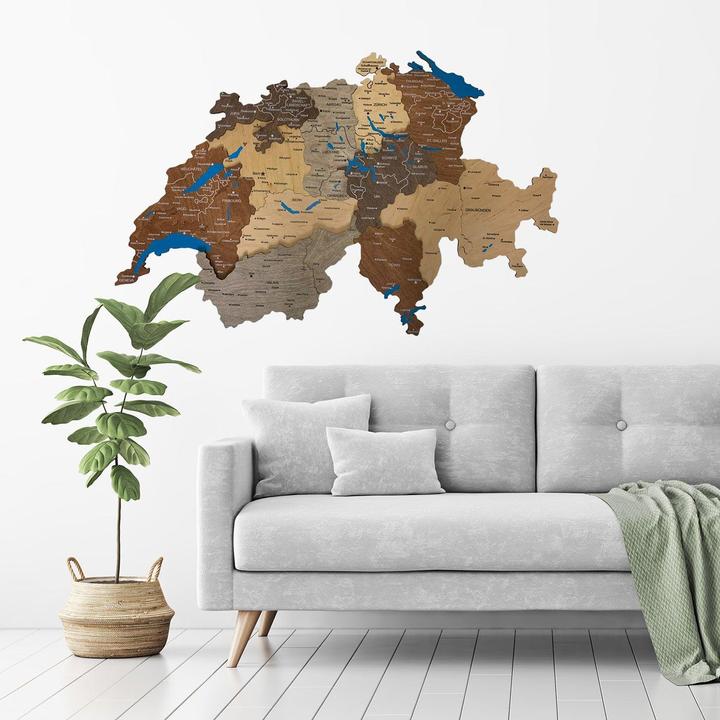 Image du produit Enjoy The Wood Suisse - Carte 3D en bois (150 x 90 cm)