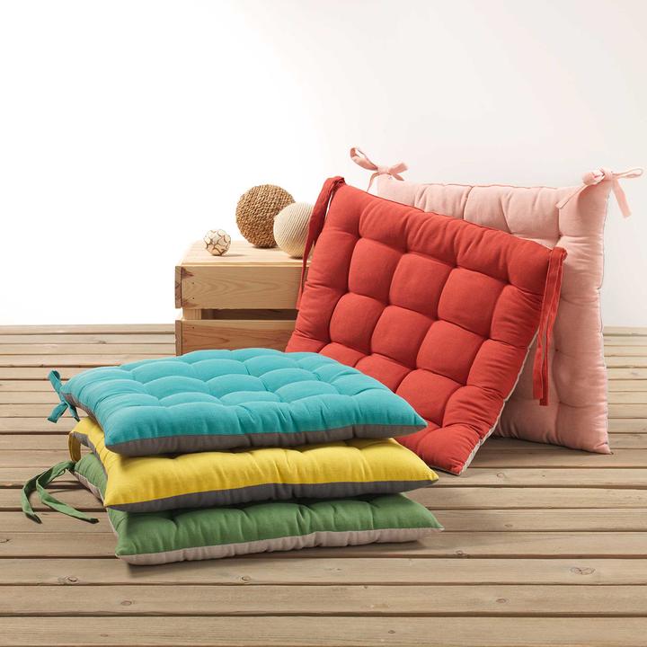 Produktbild Douceur D'intérieur Kissen für Sitze, gesteppt, pink / grau, 40x40x5