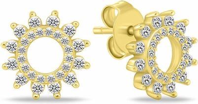 Actual product image Brilio Silver - Silver sun earrings with zircons EA1059W