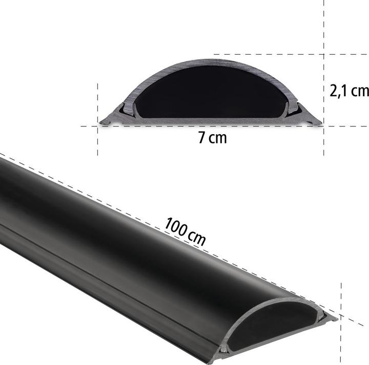 Immagine prodotto Hama Canalina per cavi in plastica, semicircolare (Tubazione, 100 cm)