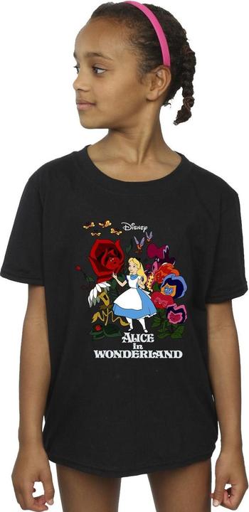 Immagine prodotto Disney T-shirt in cotone per le bambine Alice nel paese delle meraviglie con i fiori (116)