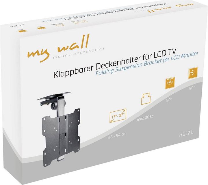 Produktbild myWall HL 12 Klappbarer TV-Deckenhalter für Bildschirme 17- (Decke, 37.01", 20 kg)