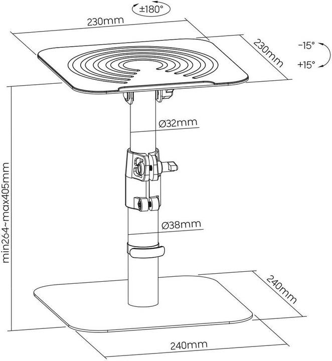 Actual product image myWall HS31L (Stand, Height-adjustable, Tiltable)