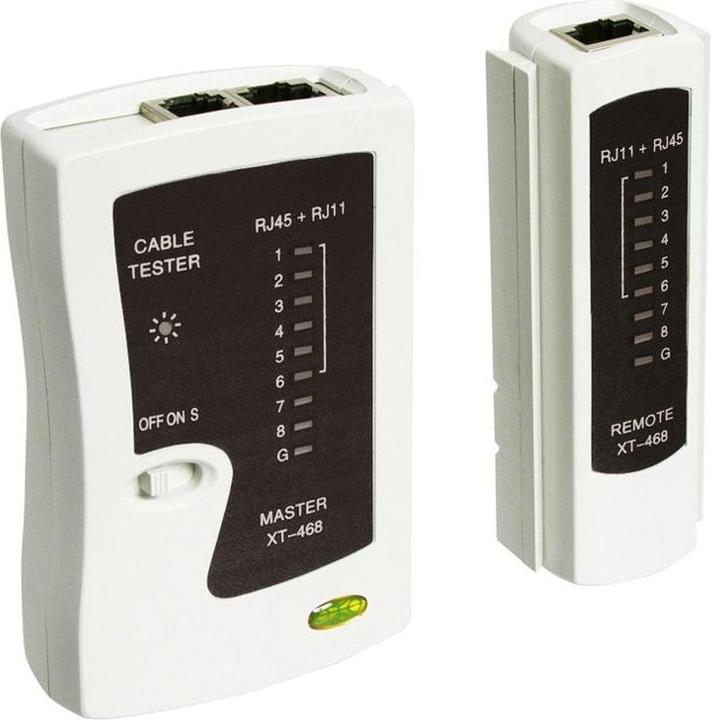 Immagine prodotto Goobay Tester di cavi, tester di rete, tester di cavi per RJ11, RJ12, RJ45, ISDN, CAT5, CAT6