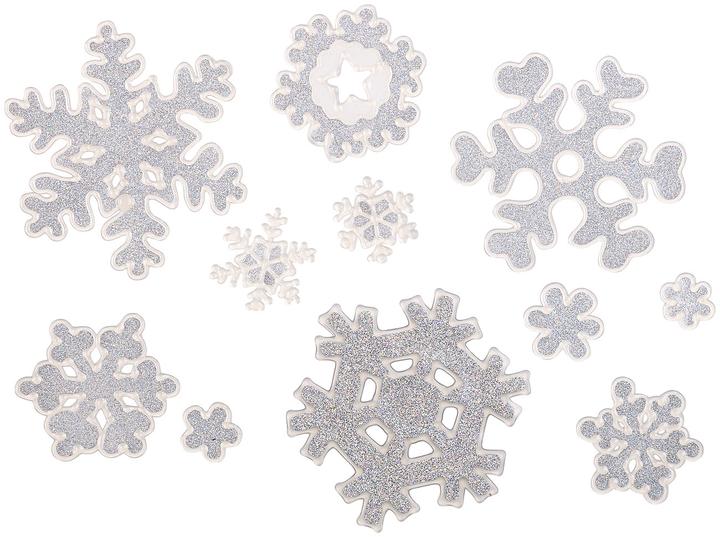 Produktbild Infactory 3D-Gel-Glitzer-Fenstersticker im Schneeflocken-Design