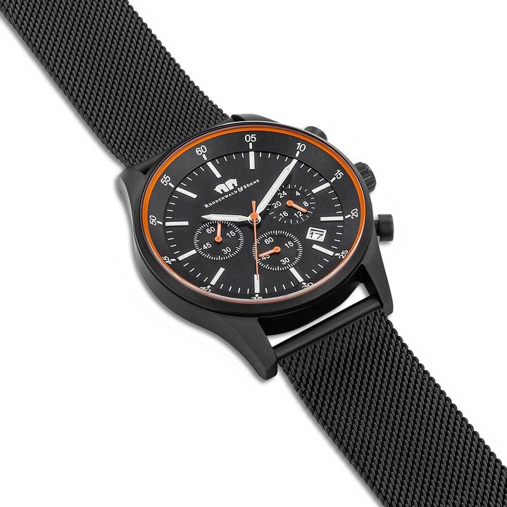 Actual product image Men Chronograph Goodwill Stainless Steel Black - 26523 (Chronograph, 43 mm)