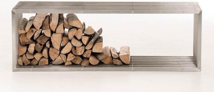 Image du produit CLP Support pour bois de chauffage Irving 40x50x150, acier inoxydable (40 x 50 x 150 cm)