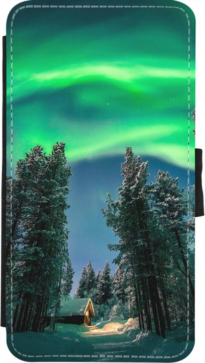 Produktbild PhoneLook Hülle Wallet schwarz Winter 22 Northern Lights (Apple iPhone X, Apple iPhone XS)