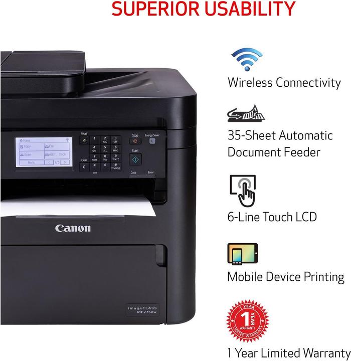 Image du produit Canon i-SENSYS MF 275 dw (Laser, Noir et blanc)