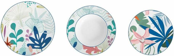Immagine prodotto DKD Home Decor Geschirr-Set e und e Farbtöne Moderne Pflanzenblatt 18 Stücke (18 Pezzo/i)