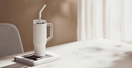 Actual product image Xiaomi Thermobecher mit Strohhalm | Weiss (1 l)