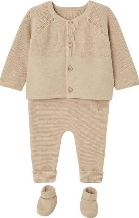 Vertbaudet Baby Strick-Set: Strickjacke, Hose & Schühchen Oeko-Tex