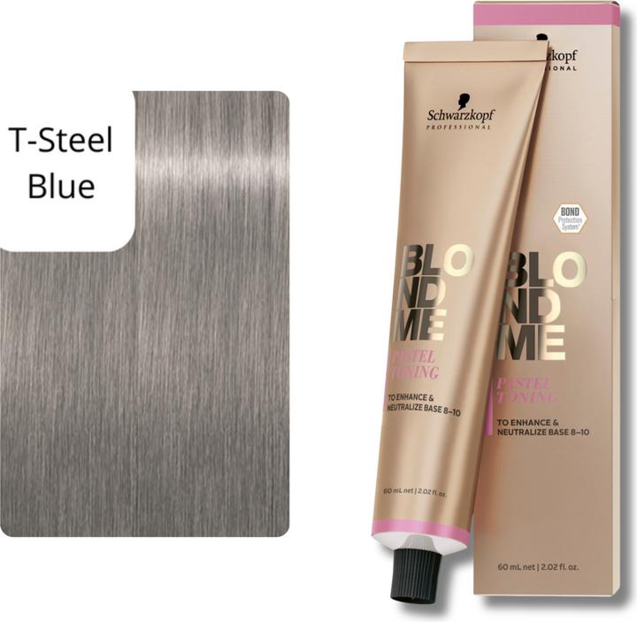 Actual product image Schwarzkopf Blondme - Pastel Toning Steel Blue (T-Steel Blue)