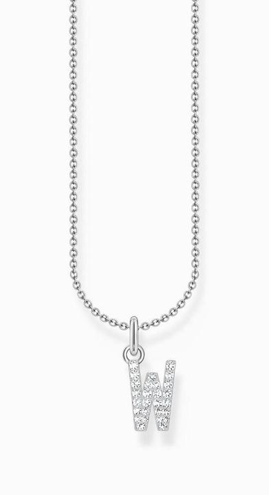 Produktbild Thomas Sabo Kette mit Buchstaben-Anhänger W Silber (925 Sterlingsilber, 38 - 45 cm)