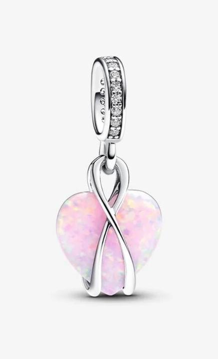 Actual product image Pandora Mama opalescent heart pendant (Zirconia, Sterling silver, Synthetic Opal)
