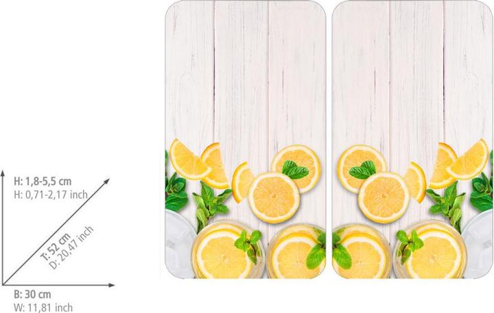 Image du produit Wenko Herdabdeckplatte Universal Mod. Zitronen 2er Set, für alle Herdarten