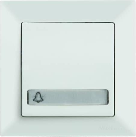 Actual product image Mutlusan Candela bell push with name plate Doorbell 12V illuminated white