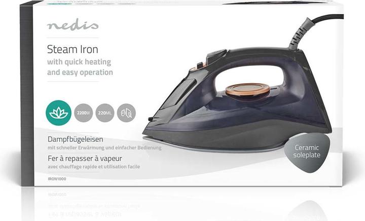 Actual product image Nedis Iron | 2200 W | Steam Shot | Ceramic | 0.26 l (2200 W, 0.01 g/min)
