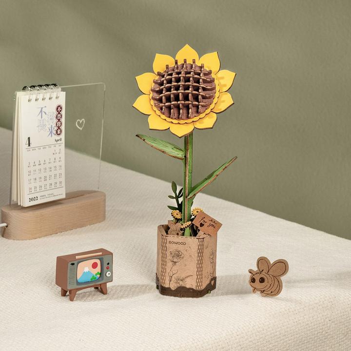 Image du produit Robotime Tournesol - Fleur en bois en kit
