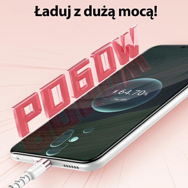 Produktbild Awei kabel CL-166T USB-C na USB-C magnetyczny czarny/black (1 m, USB 3.0)