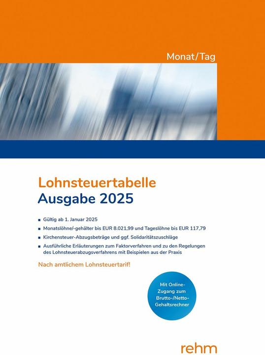 Produktbild Lohnsteuertabelle Monat/Tag 2025 (512 x)