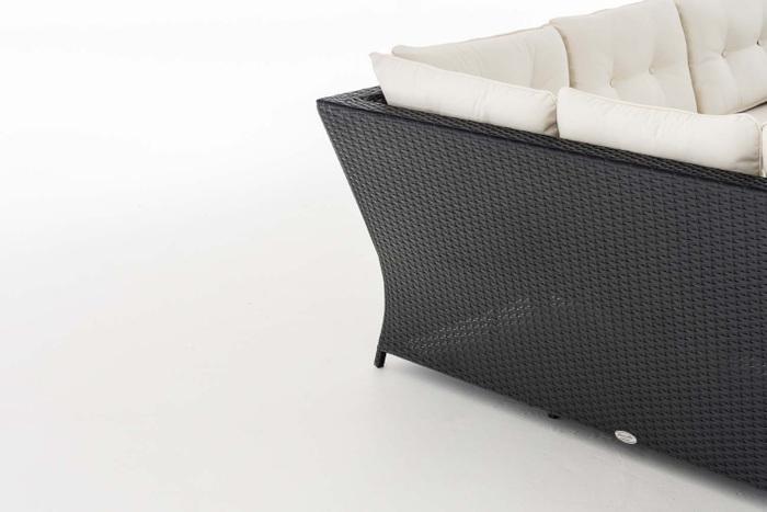 Produktbild Swisshandel24 Eckgarnitur Sierra Flachrattan cremeweiss, schwarz