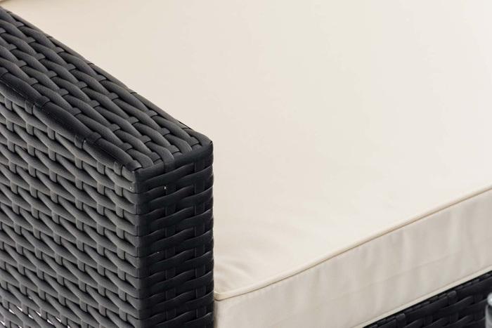 Produktbild Swisshandel24 Eckgarnitur Sierra Flachrattan cremeweiss, schwarz
