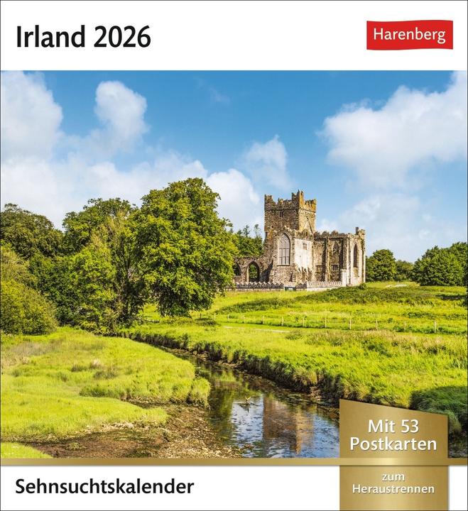 Actual product image Harenberg Irland Sehnsuchtskalender 2026 - Wochenkalender mit 53 Postkarten (German)