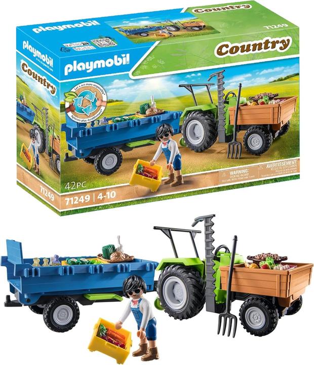 Image du produit Playmobil 71249 Tracteur avec remorque (71249, Playmobil Country)