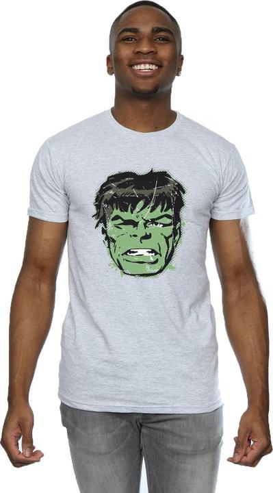 Actual product image Mens Incredible Hulk Distressed Face T-Shirt (L)