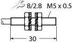 Actual product image Turck M5 Inductive Sensor 1mm, Namur, 2m