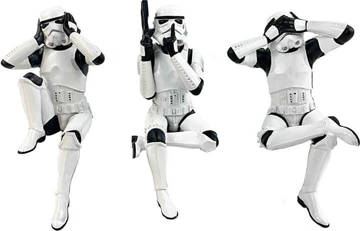 Actual product image Nemesis Now Stormtrooper figurines Three Wise Sitting Stormtroopers 11 cm