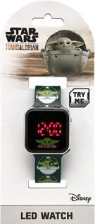 Produktbild Accutime LED-Kinderuhr The Mandalorian Baby-Yoda (grün), Digitaluhr mit LED-Anzeige für Uhrzeit u... (Digitaluhr, 37 mm)