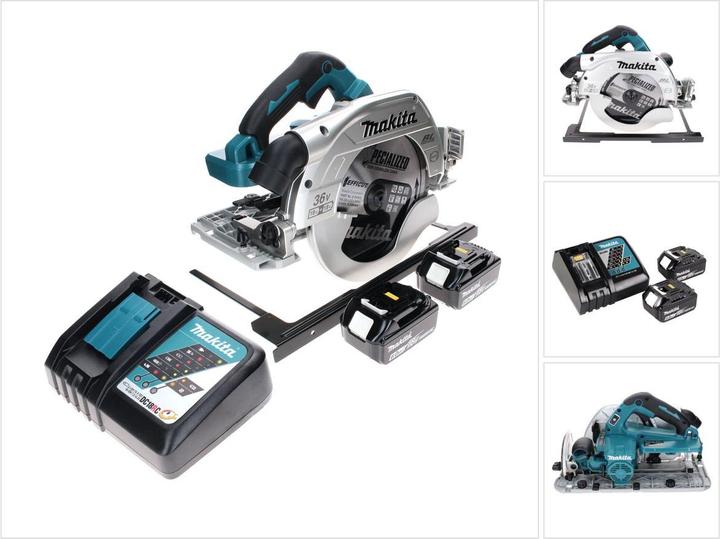 Actual product image Makita DHS 900 RG2 Cordless circular saw 36 V ( 2x 18 V ) 235 mm brushless + 2x rechargeable battery 6.0
