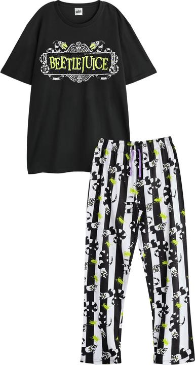 Actual product image Beetlejuice Mens Logo Short-Sleeved Long Pyjama Set (XXL)