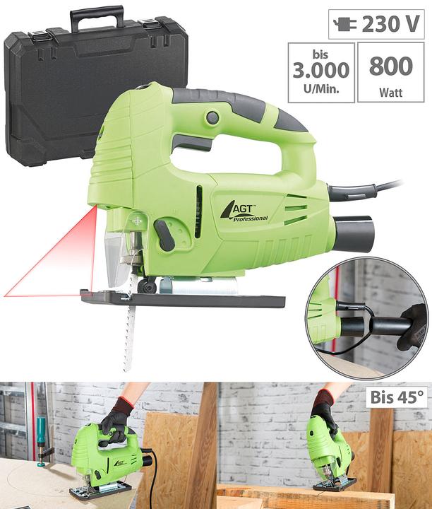 Produktbild AGT Professional Professionelle Laser-Stichsäge mit LED-Licht