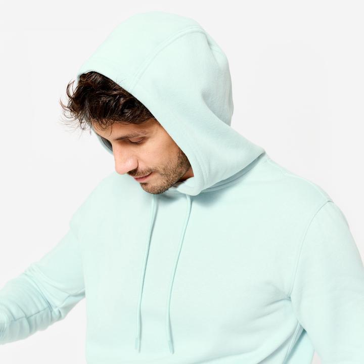 Immagine prodotto Domyos Hoodie Herren warm Baumwollgewebe - blaugrün (L)