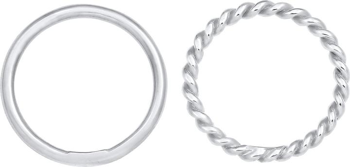 Actual product image Elli Ring Basic Twisted Set of 2 925 Silver (58, 925 Silver)