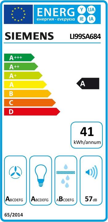 Label énergétique Siemens LI99SA684 (Hotte à tiroir, Hotte intégrée)