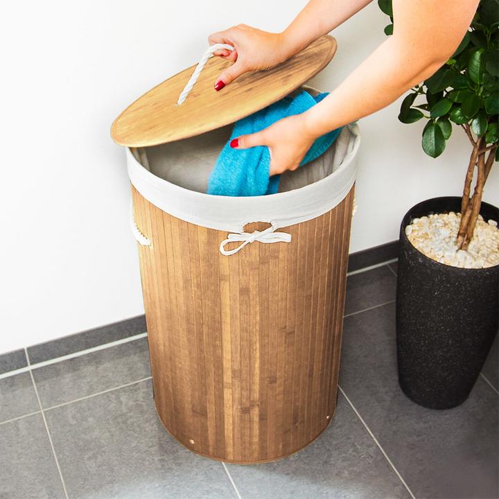 Immagine prodotto Relaxdays Cesto portabiancheria rotondo (70 l)