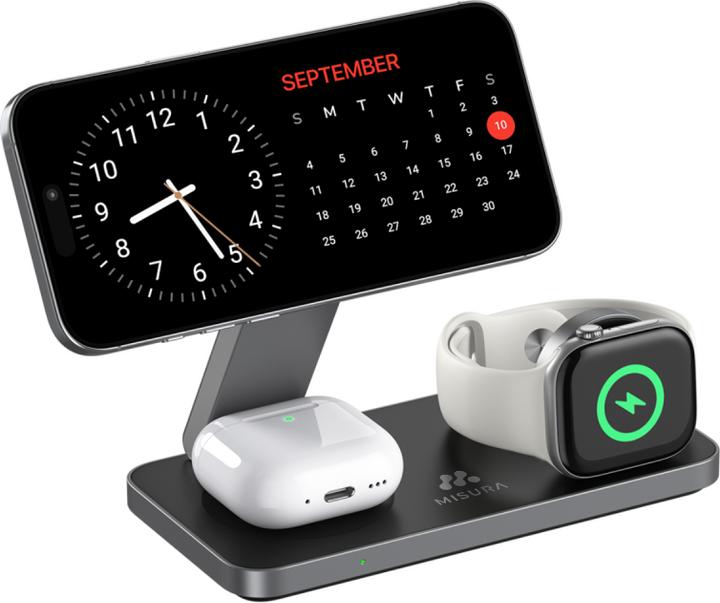 Misura MH11 3-in-1 Faltbare Kabellose Ladestation - BLACK (35 W)