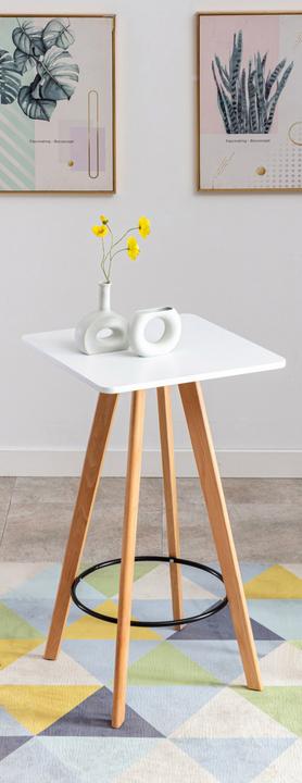 Produktbild Swisshandel24 Stehtisch Mijas eckig natura (eckig) weiss (60 x 60 x 105 cm)