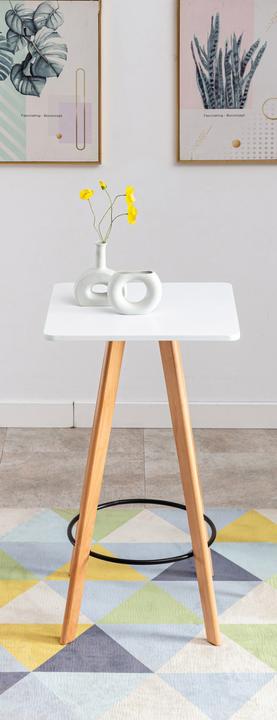 Produktbild Swisshandel24 Stehtisch Mijas eckig natura (eckig) weiss (60 x 60 x 105 cm)