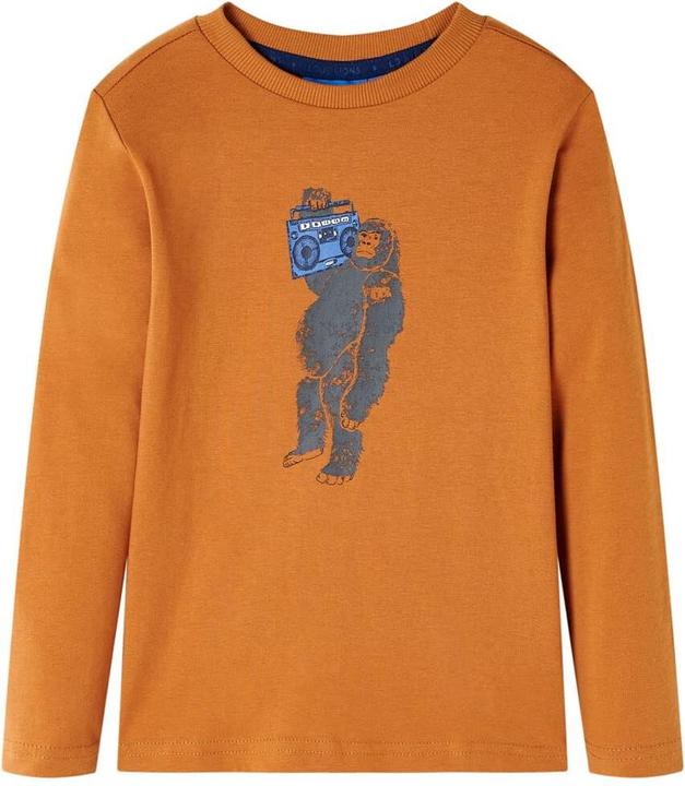 Actual product image VidaXL Children's long-sleeved shirt dark ochre 140,Material: 100 (140)
