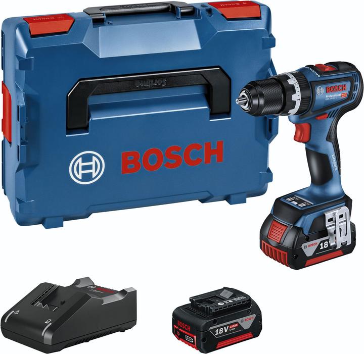 Quick charger GAL 18V-40 Professional, 1/1 L-BOXX insert for appliance, L-BOXX 136, 2x rechargeable battery GBA 18V 4.0Ah, Cordless impact drill GSB 18V-90 C