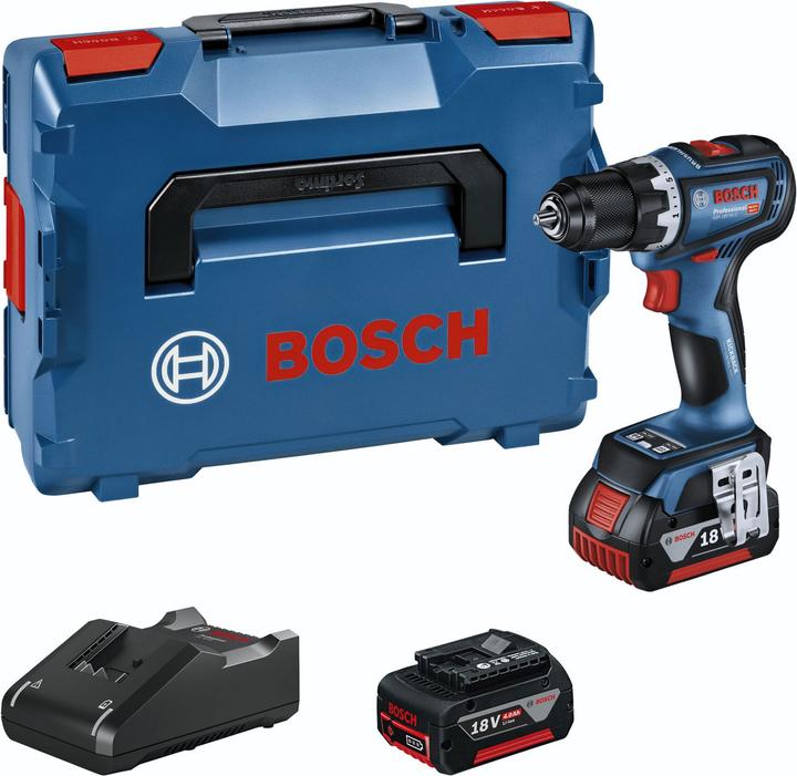 L-BOXX 136, 2x rechargeable battery GBA 18V 4.0Ah, Quick charger GAL 18V-40 Professional, 1/1 L-BOXX insert for appliance, GSR 18V-90 C cordless drill driver