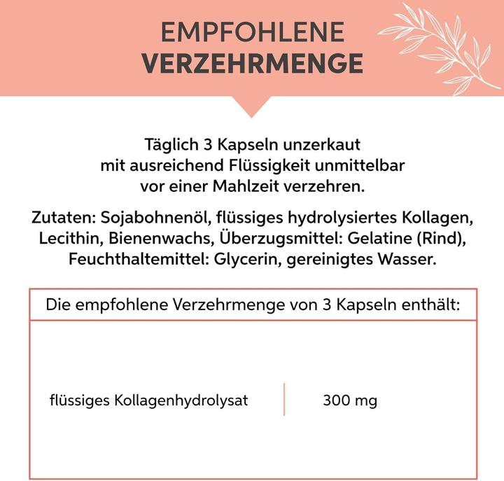 Valeurs nutritives et ingrédients Eltabia Kollagen (100 pièce(s), Capsules)